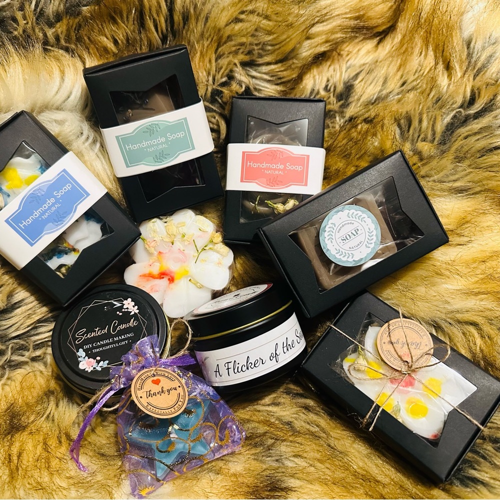 Handmade Soap Set - Black and Blue